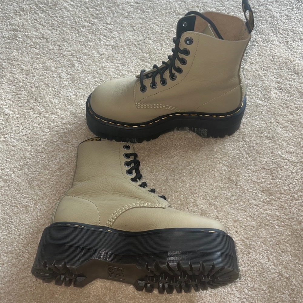 Dr.Martens Olive Green Matte Maxx Platform Boots